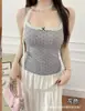 Gola de Renda Puro Desejo com Bolinhas Linda Blusa Regata Costas com Bojo Emagrecimento Sem Alças Roupa Externa Faz Seios Pequenos Parecerem Maiores Roupa Íntima Camisola Feminina