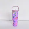 Versão Americana 2025 2ª Geração 30oz Série Floral e Borboleta Copo Térmico Copo de Carro Venda Quente Transfronteiriça