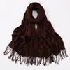 Cachecol Longo de Cor Pura Imitação de Cashmere Europeu e Americano Outono e Inverno 2025 Cachecol Quente Versátil Xale de Cor Única Atacado Transfronteiriço
