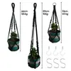 Bolsa de red para maceta cuerda de cáñamo tejida suministro transfronterizo estilo bohemio cesta colgante para plantas de interior cesta colgante para maceta bolsa de red