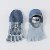 Calcetines de Yoga para Mujer, Pilates de Dedos Separados en Verano Finos de Bloques de Color Deportivos Fitness Antideslizantes Profesionales Tipo Invisible para Mujer