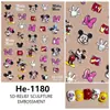 Redanco Nuevas Pegatinas para Uñas de Mickey Mouse con Dibujos en Relieve 5D Calcomanías Adhesivas Tridimensionales para Uñas Venta al por Mayor