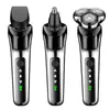 Navaja de afeitar para hombre tres en uno transfronteriza, afeitadora eléctrica recargable, recortadora de barba multifuncional de limpieza ultraprofunda, cabezal de afeitar portátil