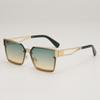 Gafas de Sol Cuadradas Verdes Modelo Nuevo 2026 Europeas y Americanas para Hombre, Estilo Hip-Hop Personalizado, Gafas de Sol de Gama Alta con Patillas Caladas