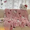 Comercio Exterior Dibujos Animados Sanrio Manta de Terciopelo de Leche Engrosada de una Sola Capa Manta para Aire Acondicionado Manta para Siesta en la Oficina Manta de Tiro al por Mayor Transfronteriza