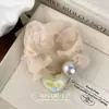 Corea del Sur Ins Súper Hada Organza Pedrería Amor Perla Anillo para el Cabello de Intestino Delgado Bolas para Cola de Caballo Alta Cuerda para el Cabello Accesorios para el Cabello para Mujeres