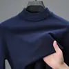 Nuevo Suéter para Hombre Otoño/Invierno 2026, Casual de Negocios para Edad Media, Color Sólido, Engrosado, Cálido, Tejido Base, Venta al por Mayor