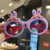 Gafas de sol de pequeña princesa linda protección solar niña con gafas de conejo nuevas gafas de sol de niña de dibujos animados con lazo