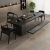 Mesa de Té de Madera Maciza Estilo Wabi-Sabi Juego Completo Negro Carbonizado Mesa de Té Pequeña para Hogar Oficina Mesa de Té Acrílica Transparente