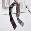 Lenço de Seda Estreito Estilo Europeu e Americano Chique Fita Estampada Lenço Veludo Fino Fashion Retrô Lenço Faixa de Cabelo Feminina Gravata Bolsa