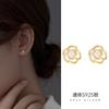 Pendientes de plata de ley 925 con forma de rosa y diamantes huecos para mujer, ligeros, lujosos, pequeños y exquisitos, con nicho que combina con todo.