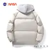 Jaqueta de inverno de algodão masculina NASA Jinjiang, marca da moda para adolescentes e estudantes, casaco de algodão com visual de duas peças, grosso e solto, moderno