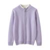 Chaqueta de cachemira para niños de otoño e invierno, suéter de punto en contraste, cárdigan con cremallera para niños y niñas, camisa de base de cachemira grande para niños