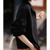 Chaqueta de solapa texturizada de triacetato, chaqueta de béisbol de alta gama, nueva ropa elegante para mujer, top corto de otoño 2026