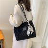 Bolso de alta gama para mujer, nuevo 2022, estudiantes universitarios, clase, bandolera única, bolsa de lona con cinta, bolsa de mano grande para ir al trabajo