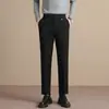 Maple House Ropa para Hombre / Pantalones Casuales de Vestir Hombres Pantalones de Nueve Puntos Hombres Pantalones Pequeños de Vestir Pierna Recta Caída Pantalones de Traje de Negocios Corte Ajustado