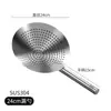 Acero Inoxidable 304 Cuchara Ranurada Grande Engrosada Casera de Cocina Chef Espumadera de Aceite Filtro de Malla Grande
