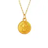 Pingente de Ouro Puro 999 Shuibei Gold Colar 3D de Ouro Duro 5G, Colar Personalizável Presente para Transmissões Ao Vivo da Indústria da Beleza