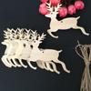 Fichas de madera grabadas con láser, artesanías de madera de animales, fichas de madera de ciervo navideño, decoraciones para el árbol de Navidad del hogar