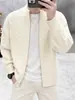 Nueva colección otoño/invierno: Cárdigan de punto trenzado ligero y lujoso con cuello alto y cremallera, suéter versátil de manga larga, prenda de abrigo informal