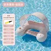 Cama inflável flutuante para água com dossel removível, sofá flutuante para exterior, alta flutuabilidade, assento flutuante inflável para adulto para uso no mar