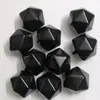 Dado de 20 Caras Liso Tamiz Negro Icosaedro Regular Dado Liso en Blanco Material para Grabado Impresión Escritura
