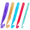 Crochê de Cristal Transparente Plástico Grosso Agulha de Crochê para Suéter Gancho Ferramenta de Tricô para Lã Grossa Conjunto de Tricô para Lã