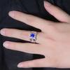 Anillo Tesoro Diamante Ovalado Color Zafiro Shake Voice Live Lujo Industria Pesada Diamante Completo Agresivo Micro Inserción Anillo Abierto