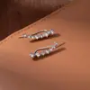 Pendientes de Zirconia Osa Mayor Transfronterizos, Pendientes de Diamante de Lujo Ligero y de Alta Gama, Pendientes de Oruga, Fila de Diamantes, Pendientes Exquisitos