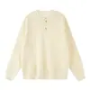 Suéter Henley de mezcla de lana de conejo, una pieza relajada y elegante para otoño e invierno, con diseño de hombros caídos y tejido versátil para el uso diario.