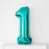 Globo de Aluminio Metalizado Digital Azul Nilo de 32 pulgadas Decoración de Cumpleaños para Niños Niños y Niñas Escenario para Fotos de Bebé de Un Año