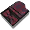 Juego de Cuatro Corbatas Atadas a Mano, Ropa Formal de Negocios, Corbatas Personalizadas, Corbatas de 8cm, Juego de Pajaritas para Hombre, Caja de Regalo, Venta Caliente Transfronteriza