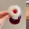 Mascarilla de frijol de felpa colorida nueva para otoño e invierno para niños, diadema, anillo de toalla de bola ensanchado, cuerda para el pelo de bola para coleta alta de niñas