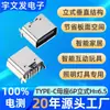 Conector Fêmea Tipo-C 6 Pinos Montagem Vertical 6,5 USB Terminal de Placa Vertical Carregamento Aspirador de Pó Carregamento Conector Fêmea Tipo-C
