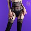 Encaje Sello de Cintura Cintura Chaleco Ballena Traje de Mujer Sexy Tirante Medias de Seda Una Pieza Aceite Brillante Extrafinas Medias Negras Tentación