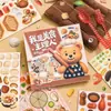 Juego de Pegatinas Creativas y Divertidas para Bandeja de Comida Xinmo, Bandeja de Comida DIY para Aliviar el Estrés, Libro de Pegatinas de Juego de Comida