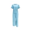Traje de pantalones de pierna ancha de verano nuevo para mujer transfronterizo Comercio exterior Adelgazante Casual Elegante Falda de dos piezas Tendencia