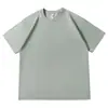 Camiseta de Verano Nueva para Hombre, 230g Algodón Puro, Hombro Caído, Cuello Redondo, Manga Corta, Peso Pesado, Holgada, Gruesa, Estilo Americano Popular, Color Sólido