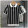Camisa Polo de Punto Casual y Elegante para Hombre, Nuevo Estilo de Verano, Camiseta de Manga Corta a la Moda para Hombre con Bloques de Color y Cuello