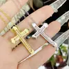 Versa Europeo y Americano Elegante Nuevo Clásico Cruz Hombres Tendencia Collar Chapado en Oro Diamante Hip-Hop Pareja Accesorios