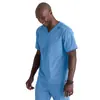 Ventas Directas de Fábrica Amazon Nuevo Estilo Europeo y Americano Color Sólido Bolsillo Cuello en V Uniforme de Trabajo de Enfermería Ropa de Enfermera para Mujeres