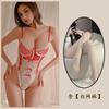 Lencería Sexy Jinxiao, Uniforme de Enfermera Sexy, Encaje con Aro de Acero, Mono Transparente de Maid Rojo y Blanco, Chica Pura Lujuria