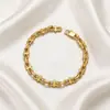 Hip-Hop Europeo y Americano de Moda Cadena de Titanio con Eslabones de Lazo Personalizado No se Desvanece Unisex Set de Pulsera y Collar Estilo Pareja Accesorios