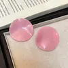 Pendientes Redondos de Acrílico Aguja de Plata Dopamina, Exagerados, Dulces, Simples, Modernos, Versátiles Pendientes de Tachuela para Fiesta, Geométricos