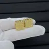 Pendientes cuadrados huecos de Luo Europa y Estados Unidos comercio electrónico transfronterizo joyería lujo gama alta nicho diseño moda una generación de cabello