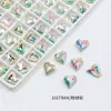 Bolsa de Polvo de Diamante para Uñas Verde Explosivo Punta Redonda Concha de Mariposa Forma Especial Recubrimiento de Lujo K9 Lote Completo Joyería de Uñas Diamante