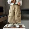 Q043 Pantalones de Otoño para Niños Estilo Nuevo Fresco Estilo Urbano Estilo Primavera y Otoño para Niños Pequeños Pantalones Cargo Elegantes Pantalones Casuales para Niños