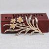 Yiwu hilo dorado color que se conserva cobre chapado en oro DIY punto de aceite de goteo flor de esmeralda rama racimo de flores estilo antiguo horquilla de novia horquilla cabeza B2755