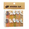 Clip para Papel de Gato Súper Lindo de Dibujos Animados Clips de Madera para Manualidades Clips Dorados para Notas Clips de Madera para Notas Clips en Forma de U
