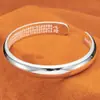 Elegante e Minimalista Pulseira Feminina com Design de Coração, Banhada em Prata Pura 9999, Joia de Pulseira Aberta Estilo Étnico